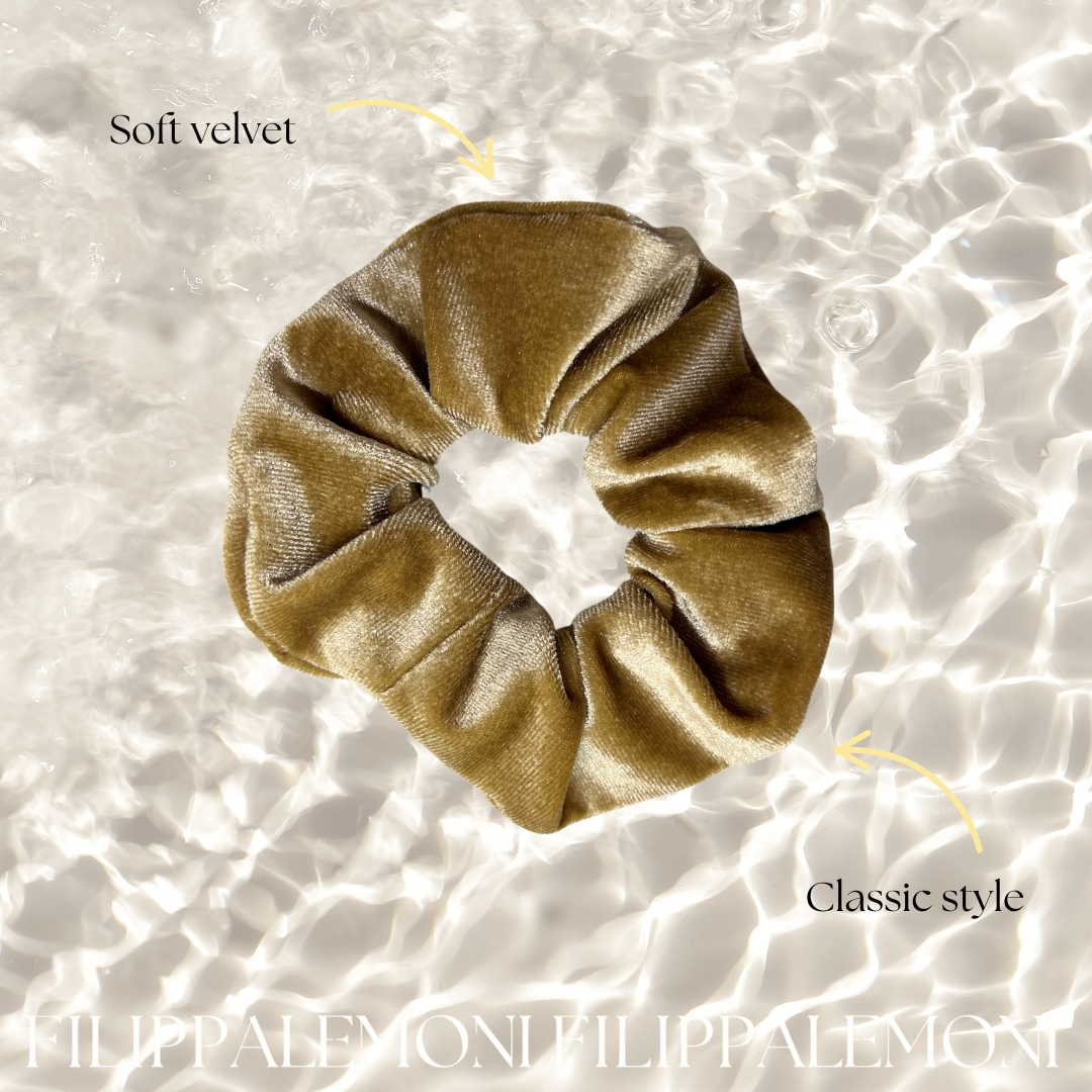 Mustard velvet hair donut